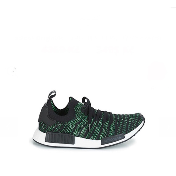 New ADIDAS NMD_R1 STLT PK BLACK NOBLE GREEN BOLD Men Sz 9 - Picture 3 of 10